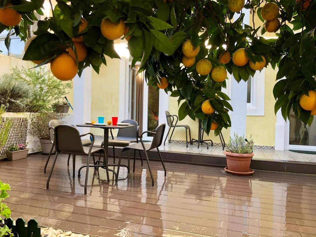 Sunny Orange Garden Apartment In Central Lisboa Portugal